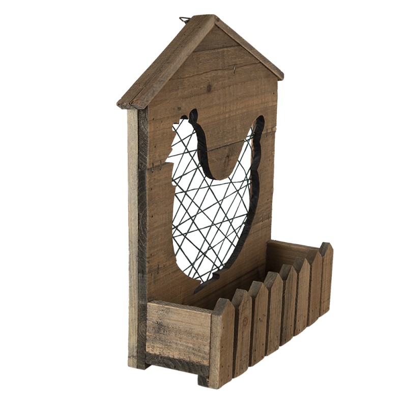 Clayre & Eef Storage Basket 32x12x40 cm Brown Wood Chicken
