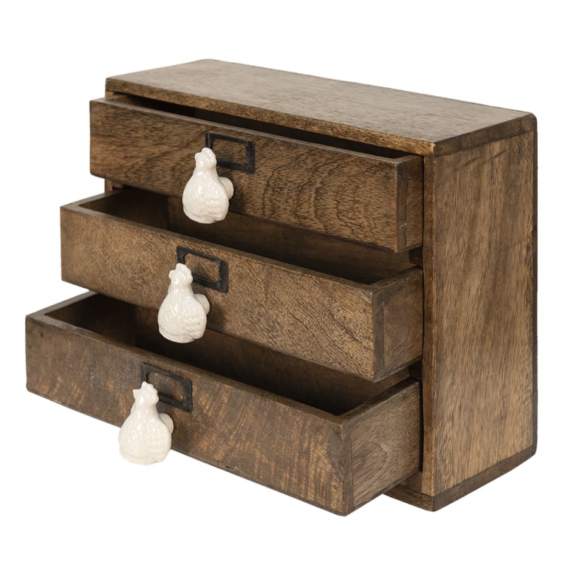 Clayre & Eef Ladekastje  29x14x22 cm Bruin Hout Kip