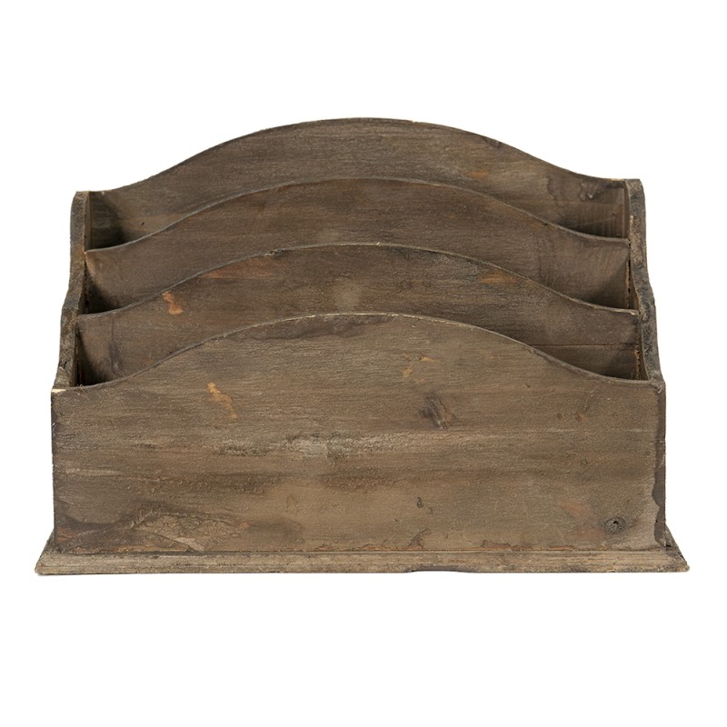 Clayre & Eef Porte-lettre 33x17x22 cm Marron Bois