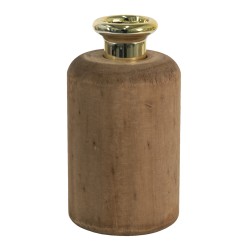 Clayre & Eef Vase Ø 9x17 cm Brown Wood Round