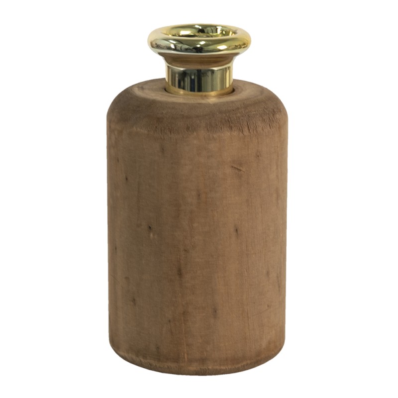 Clayre & Eef Vaso  Ø 9x17 cm Marrone Legno  Rotondo