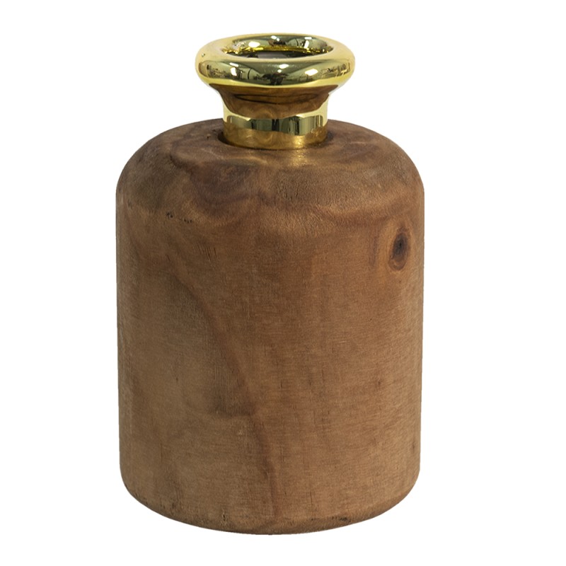 Clayre & Eef Vase Ø 8x13 cm Marron Bois Rond