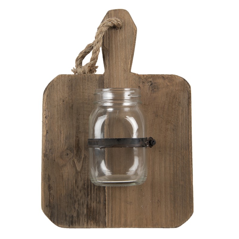 Clayre & Eef Vase 23x13x33 cm Marron Bois Verre