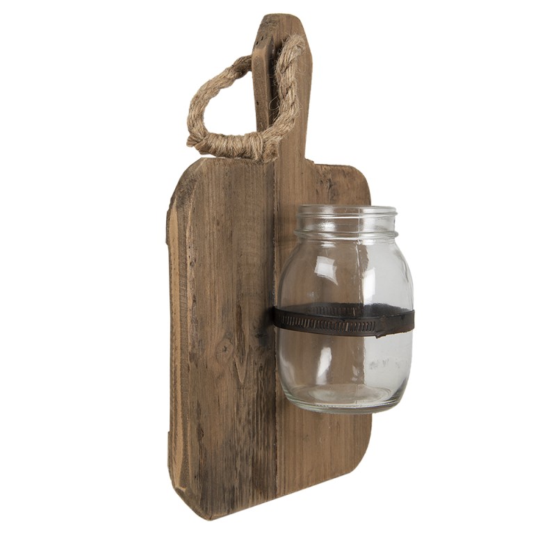 Clayre & Eef Vase 23x13x33 cm Marron Bois Verre