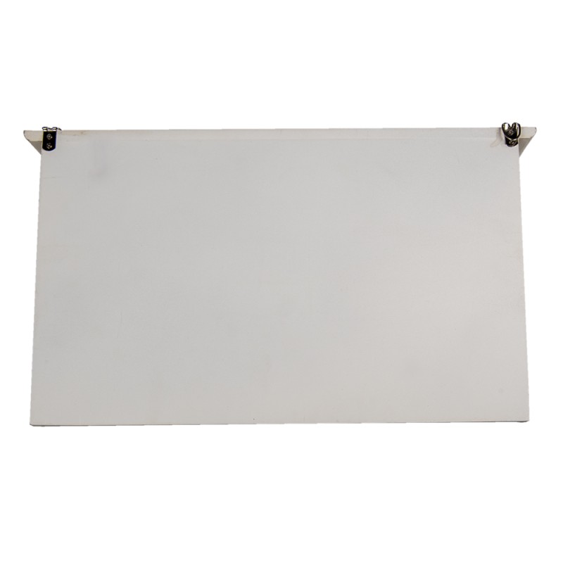 Clayre & Eef Attaccapanni da parete 3 ganci 41x12x24 cm Bianco MDF Plastica Rettangolo Fiori
