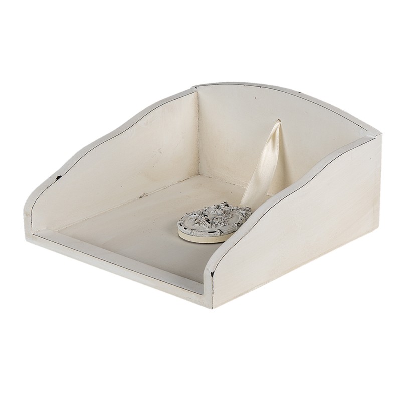 Clayre & Eef Porte-serviettes 20x20x10 cm Blanc MDF Plastique Ange
