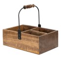 Clayre & Eef Aufbewahrungsbox 27x18x12/25 cm Braun Holz Metall
