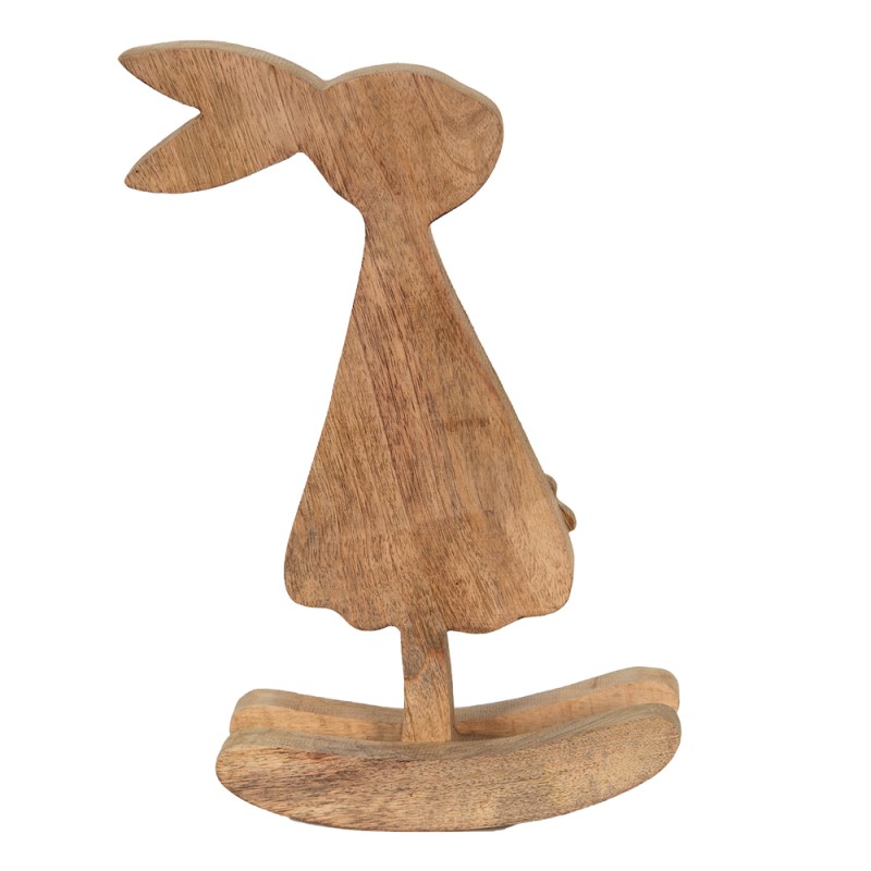Clayre & Eef Figurine Rabbit 17x7x30 cm Brown Wood