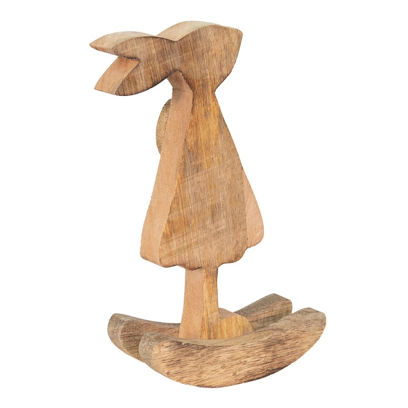 Clayre & Eef Statuetta Coniglio 14x7x25 cm Marrone Rosa  Legno