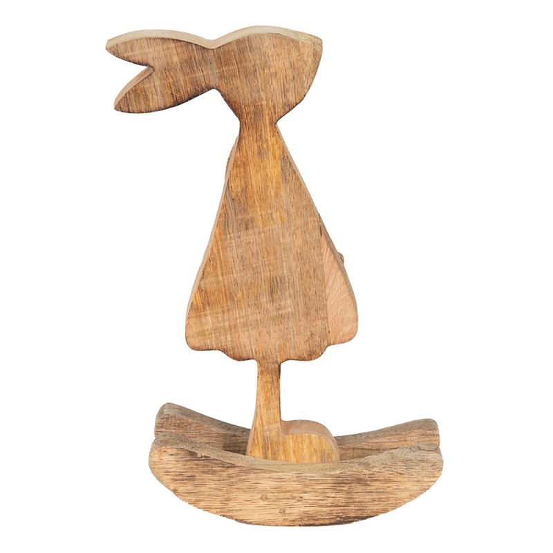 Clayre & Eef Statuetta Coniglio 14x7x25 cm Marrone Rosa  Legno