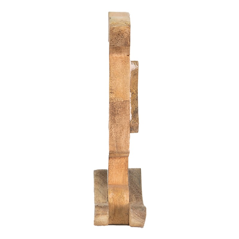 Clayre & Eef Statuetta Coniglio 14x7x25 cm Marrone Rosa  Legno