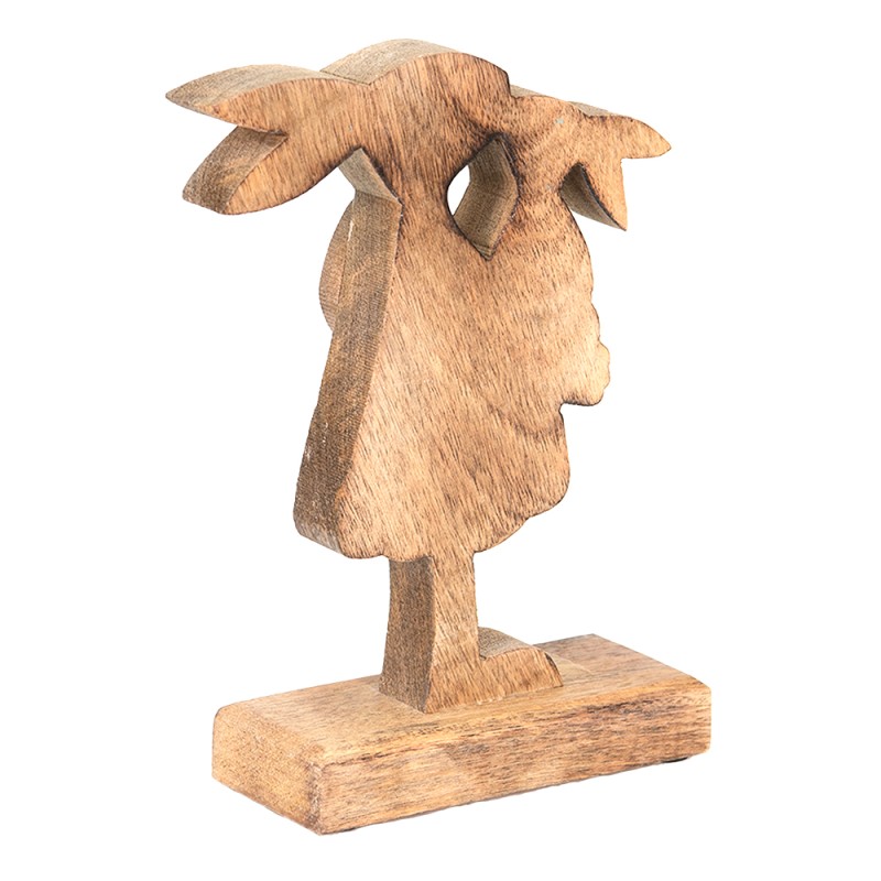 Clayre & Eef Figurine Rabbit 15x6x22 cm Brown Pink Wood