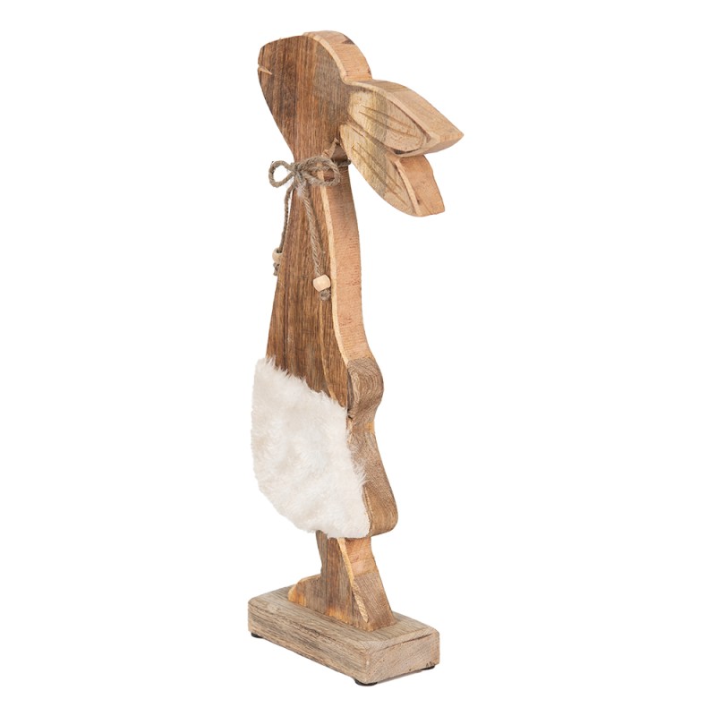Clayre & Eef Statuetta Coniglio 18x6x40 cm Marrone Bianco  Legno
