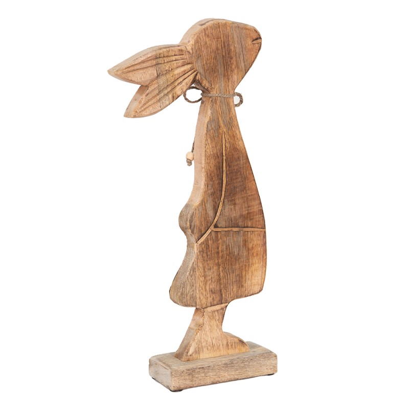 Clayre & Eef Statuetta Coniglio 18x6x40 cm Marrone Bianco  Legno