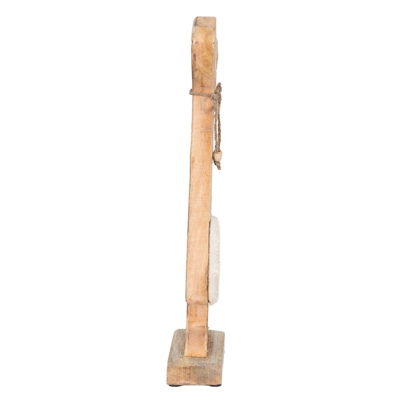 Clayre & Eef Statuetta Coniglio 18x6x40 cm Marrone Bianco  Legno