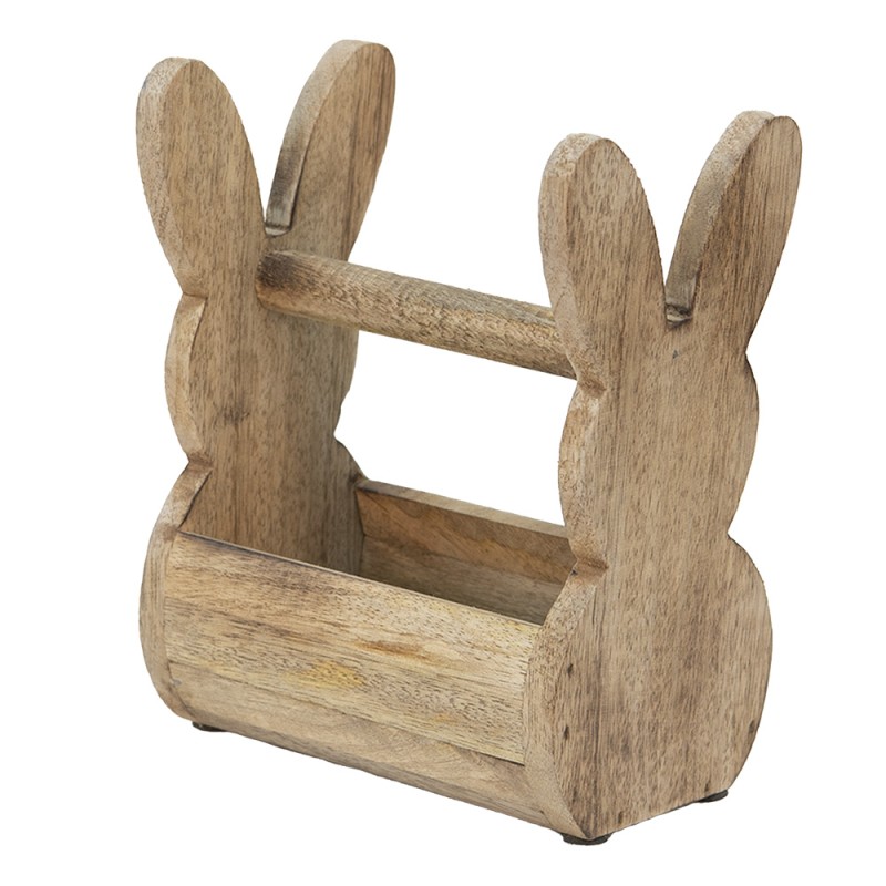 Clayre & Eef Wooden Box Rabbit 16x12x25 cm Brown Wood