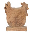 Clayre & Eef Statuetta Gallo 18x5x21 cm Bianco Marrone  Legno Tessuto