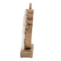 Clayre & Eef Figur Hahn 15x5x19 cm Weiß Braun Holz Textil
