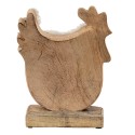 Clayre & Eef Figur Hahn 15x5x19 cm Weiß Braun Holz Textil