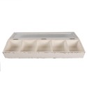 Clayre & Eef Wooden Box 60x13x10 cm White Wood Glass