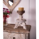 Clayre & Eef Kerzenständer Ø 25x34 cm Braun Beige Holz Metall