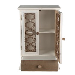 Clayre & Eef Mensola da parete 32x13x51 cm Bianco Marrone  Legno