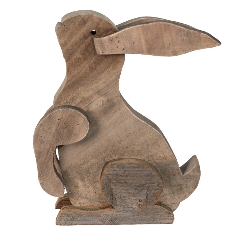 Clayre & Eef Statuetta Coniglio 28x11x33 cm Marrone Legno