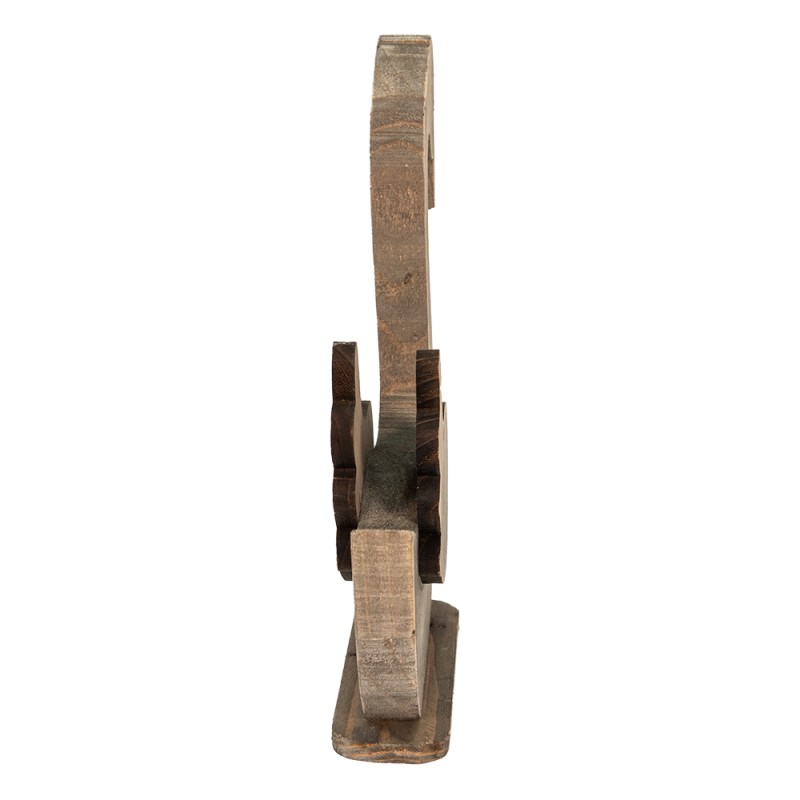 Clayre & Eef Figurine Cygne 38x6x43 cm Marron Bois