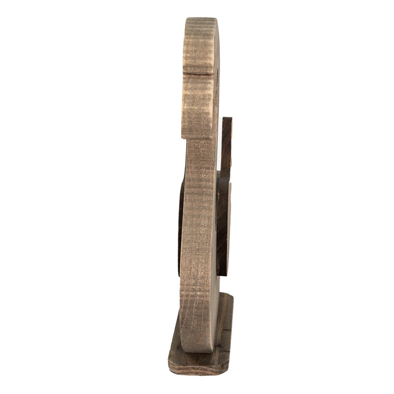 Clayre & Eef Figurine Cygne 38x6x43 cm Marron Bois
