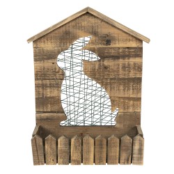 Clayre & Eef Supporto per piante 37x11x48 cm Marrone Legno  Coniglio