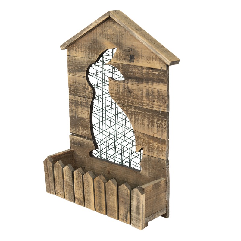Clayre & Eef Pflanzenhalter 37x11x48 cm Braun Holz Kaninchen