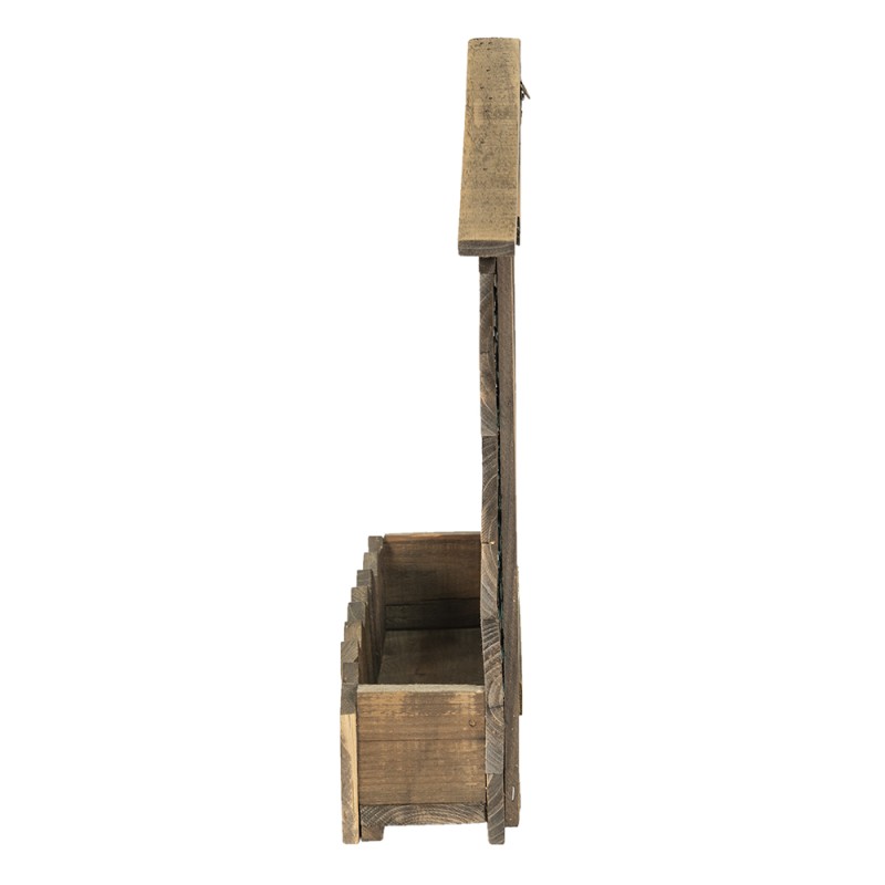 Clayre & Eef Pflanzenhalter 37x11x48 cm Braun Holz Kaninchen