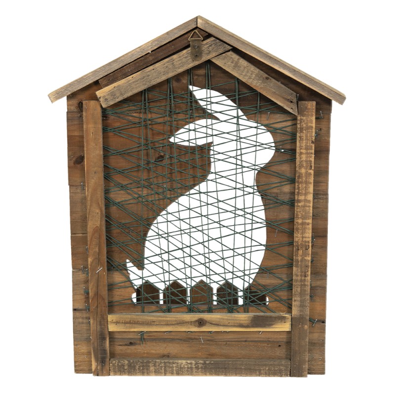 Clayre & Eef Pflanzenhalter 37x11x48 cm Braun Holz Kaninchen