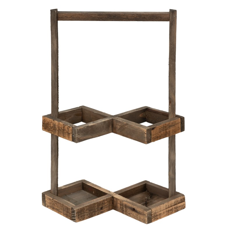 Clayre & Eef Wine Rack 27x14x42 cm Brown Wood