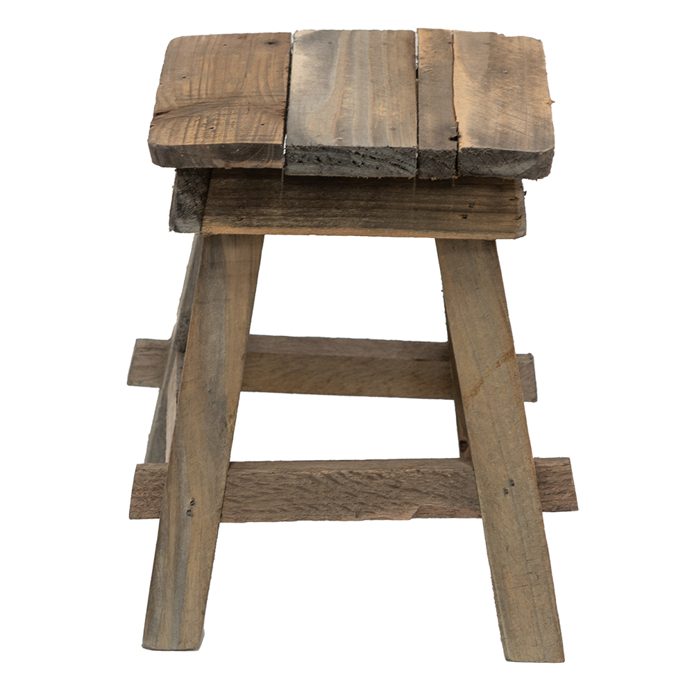 Clayre&Eef Plantentafeltje 15x15x21 cm Bruin Hout afbeelding
