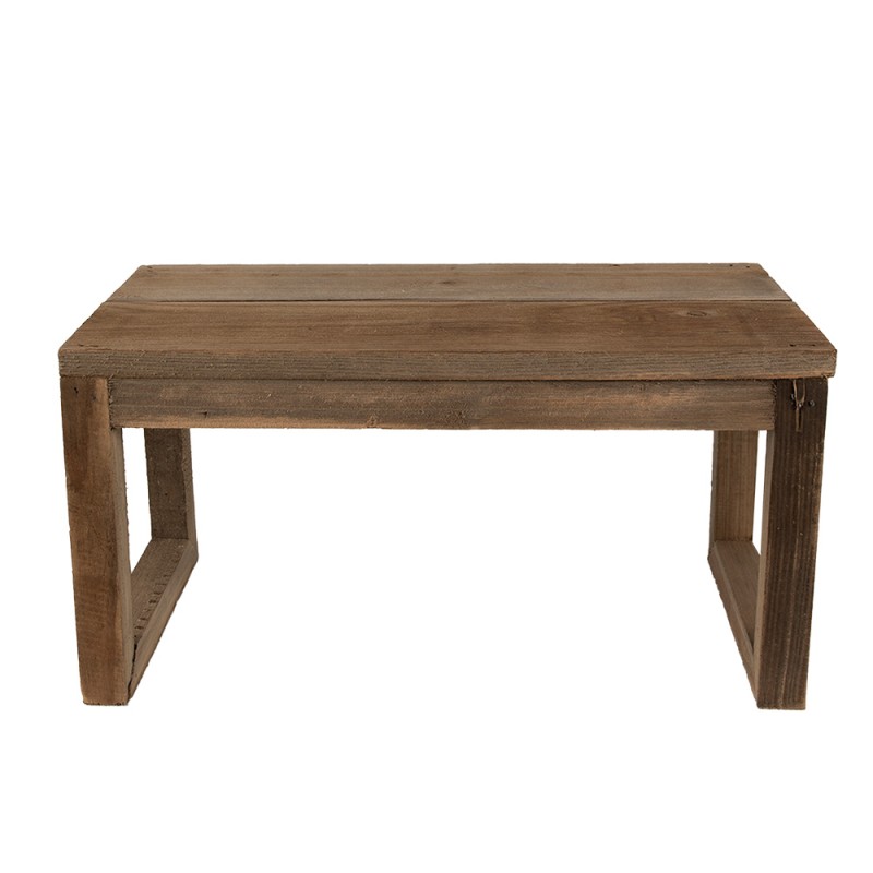 Clayre & Eef Tavolino per piante 38x18x19 cm Marrone Legno  Rettangolo