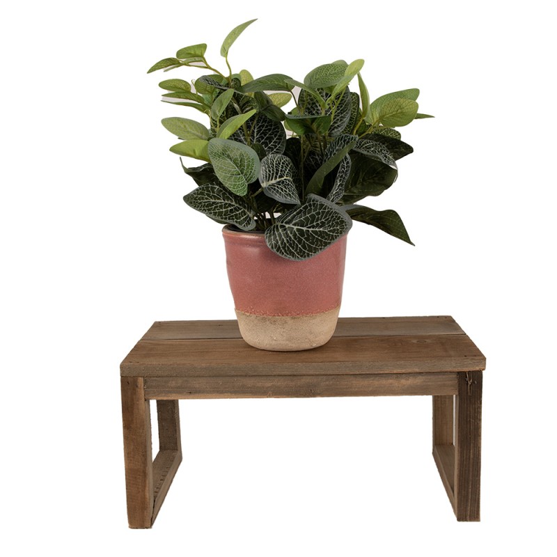 Clayre & Eef Tavolino per piante 38x18x19 cm Marrone Legno  Rettangolo