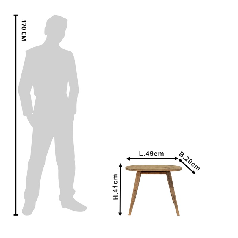 Clayre & Eef Plant Table 49x20x41 cm Brown Wood Oval