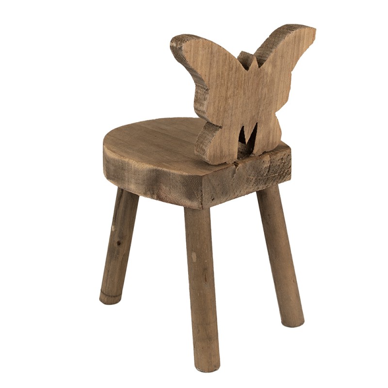 Clayre & Eef Plantentafeltje  18x19x34 cm Bruin Hout Vlinder