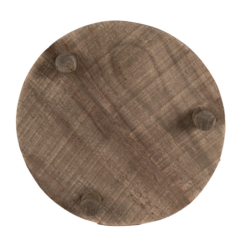 Clayre & Eef Pflanzentischchen Ø 33x6 cm Braun Holz