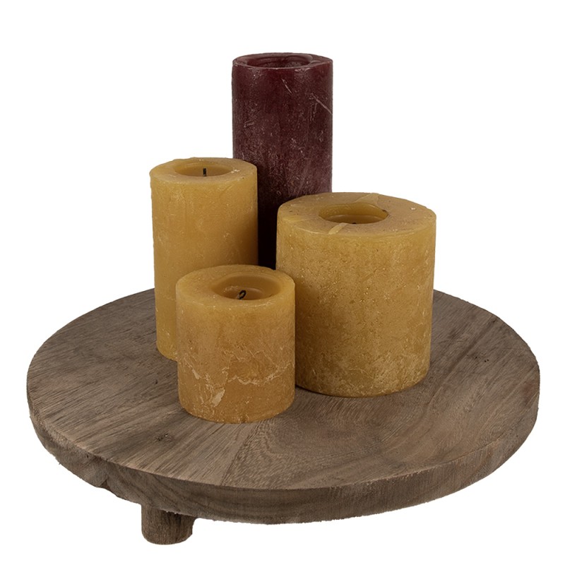 Clayre & Eef Pflanzentischchen Ø 33x6 cm Braun Holz