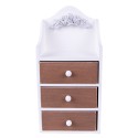 Clayre & Eef Cassettiera 13x9x27 cm Bianco Marrone  MDF Plastica