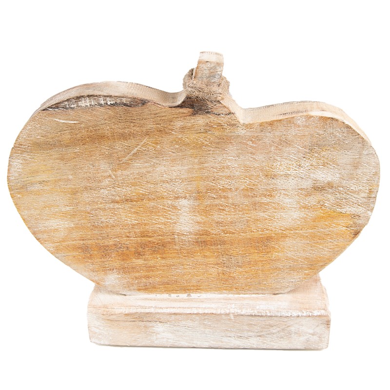 Clayre & Eef Décoration Citrouille 29x6x22 cm Marron Blanc Bois