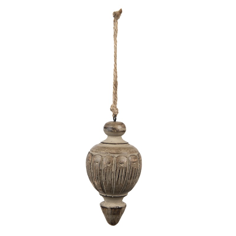 Clayre & Eef Pendentif Ø 7x13 cm Marron Bois