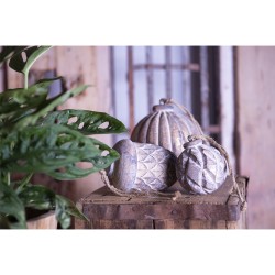 Clayre & Eef Weihnachtsanhänger Eichel Ø 8x12 cm Braun Grau Holz