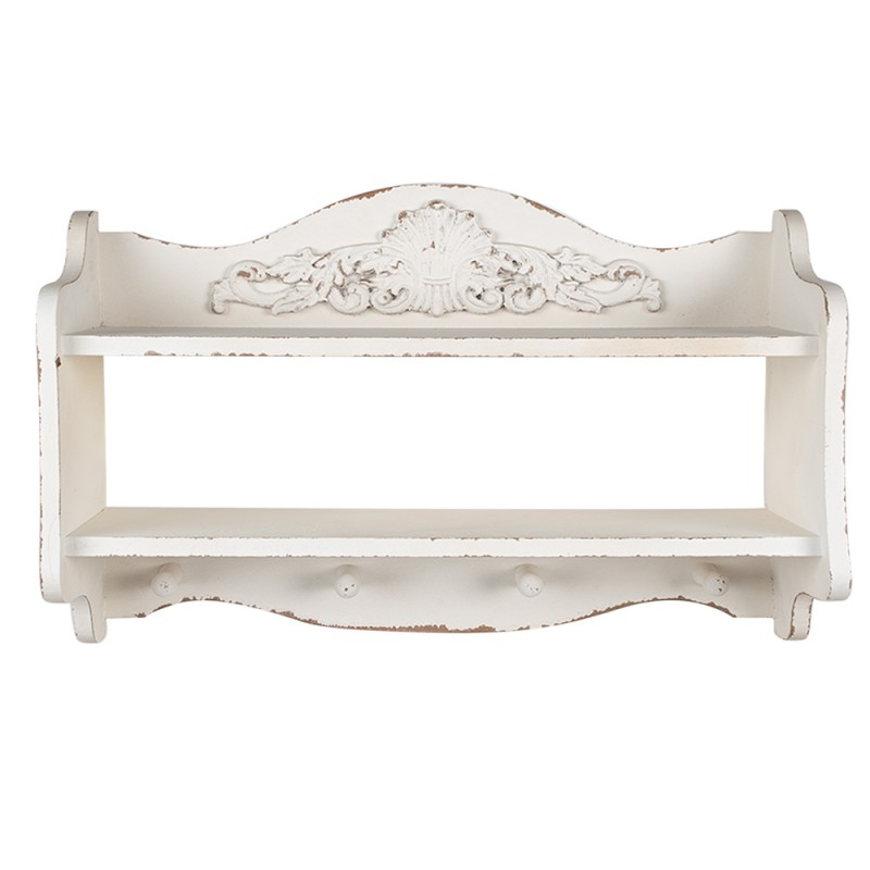 Clayre & Eef Étagère murale 50x19x34 cm Blanc Produit en bois