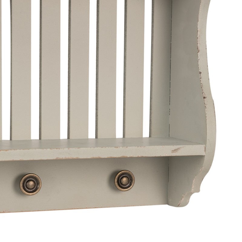 Clayre & Eef Attaccapanni da parete 51x13x35 cm Verde Legno