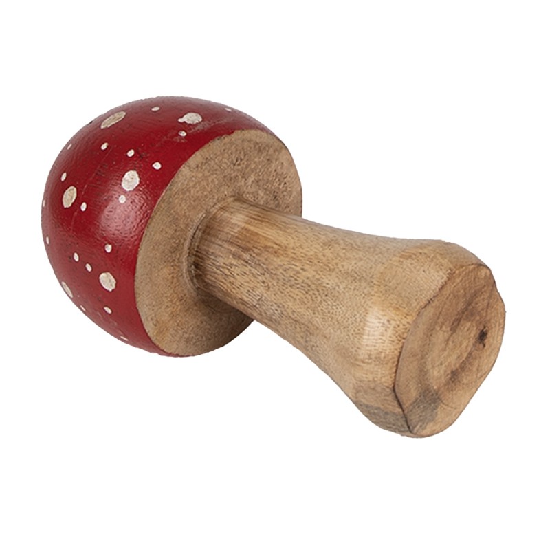 Clayre & Eef Decorazione Fungo Ø 6x13 cm Rosso Legno