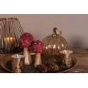 Clayre & Eef Decorazione Fungo Ø 6x13 cm Rosso Legno