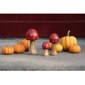 Clayre & Eef Decorazione Fungo Ø 6x13 cm Rosso Legno